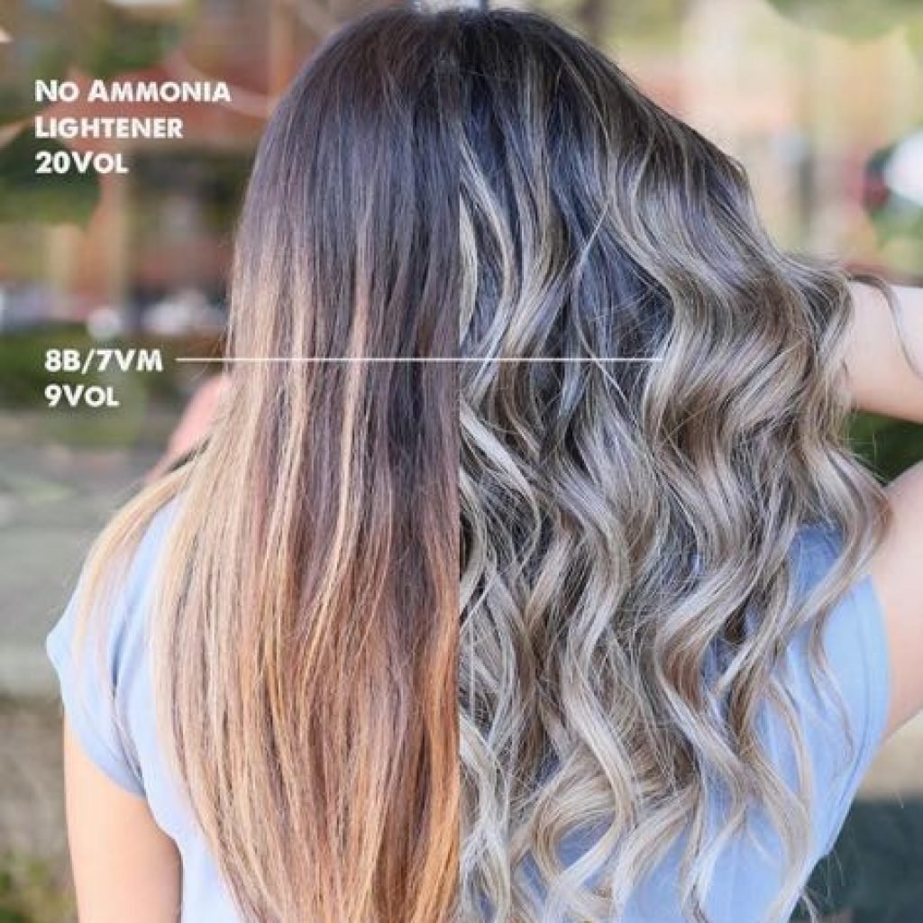 highlights with air touch balayage technique