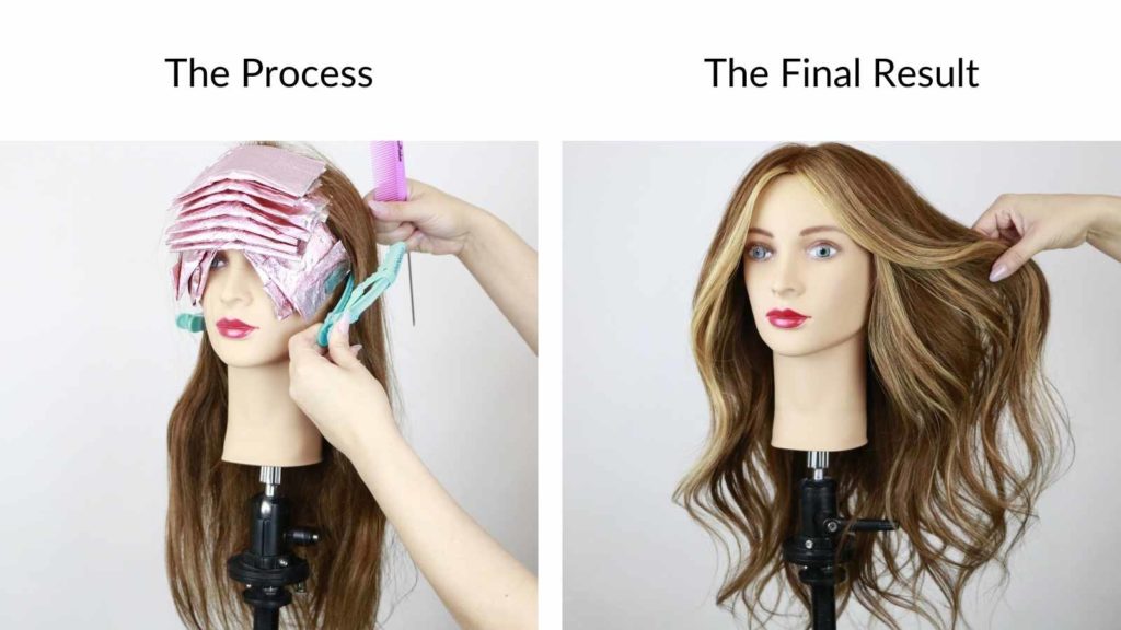 Money piece hair tutorial before and after