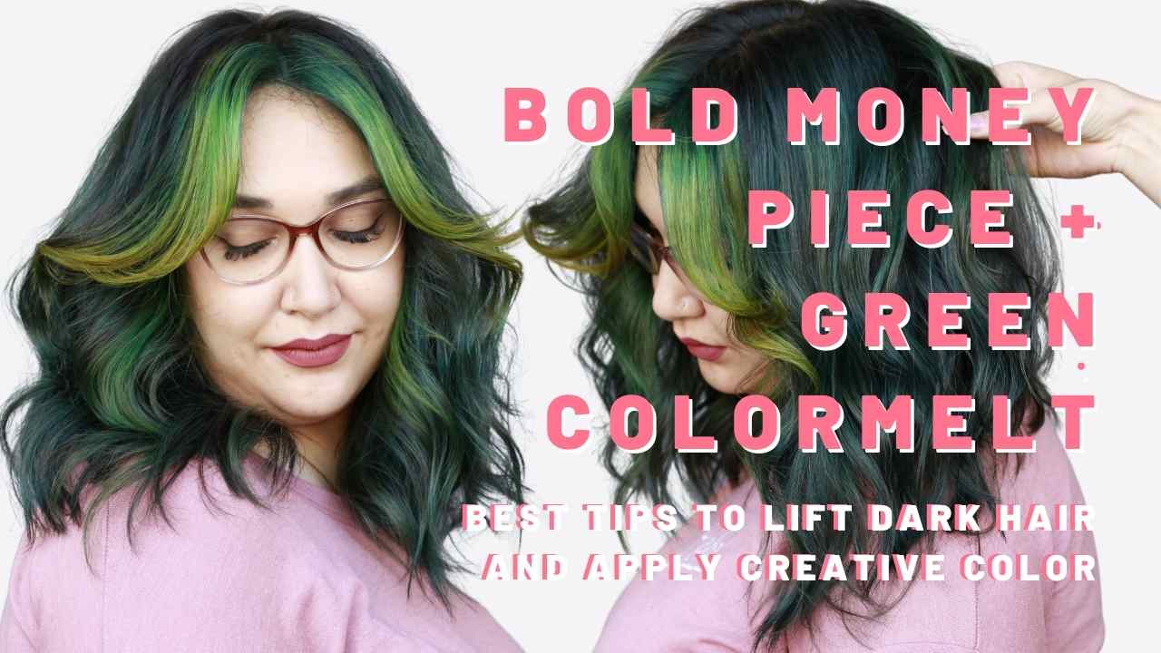 Vivid Green to Yellow Colormelt on Dark Hair! - Mirella Manelli Hair  Education