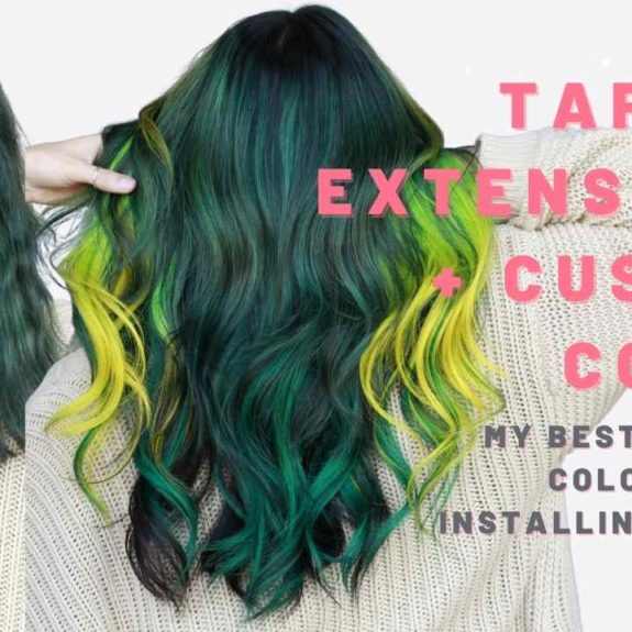 custom colored hair extensions before and after