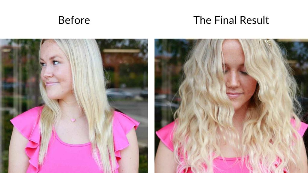 before and after of clip in hair extensions