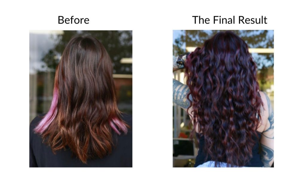 before and after hair transformation
