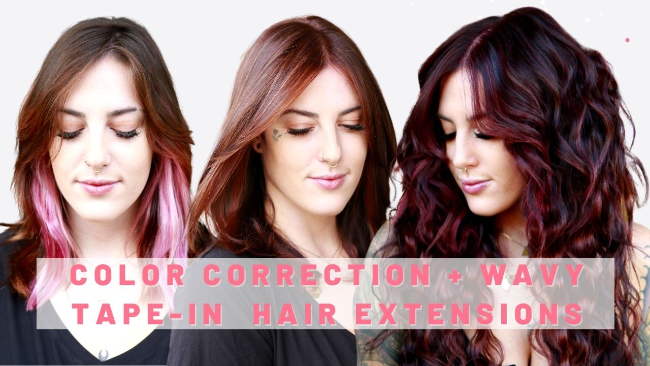 Dimensional Red hair with Tape-In Extensions for Wavy Hair! - Mirella  Manelli Hair Education