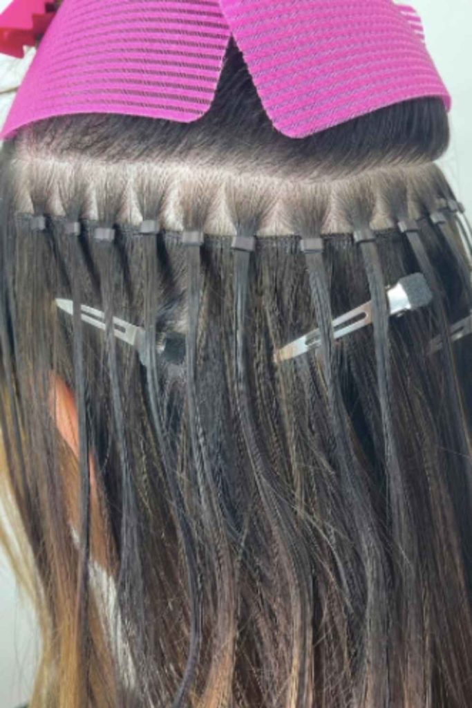 Invisible Hybrid Weft Hair Extensions Install for Fine Hair - Mirella  Manelli Hair Education