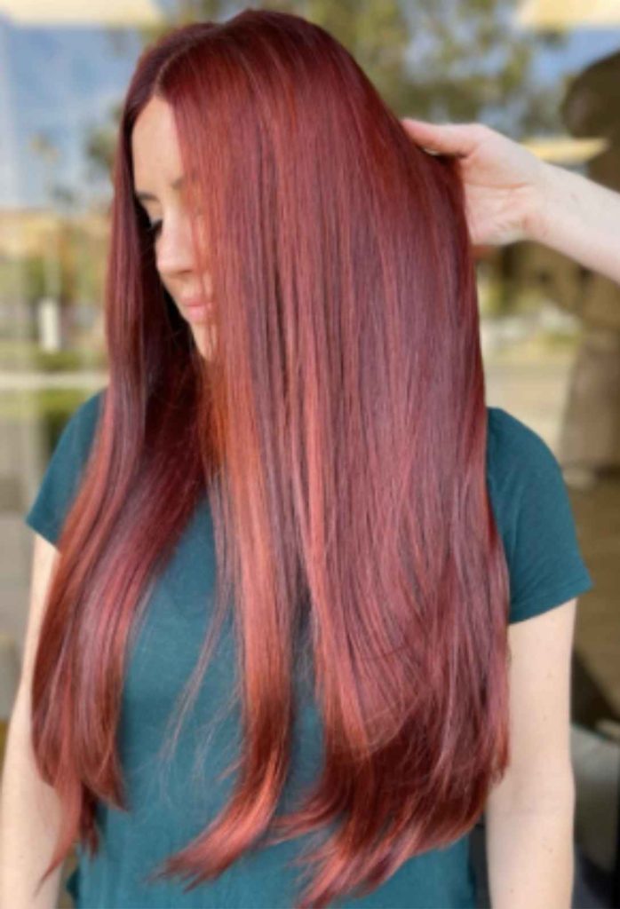 bright red hair color correction