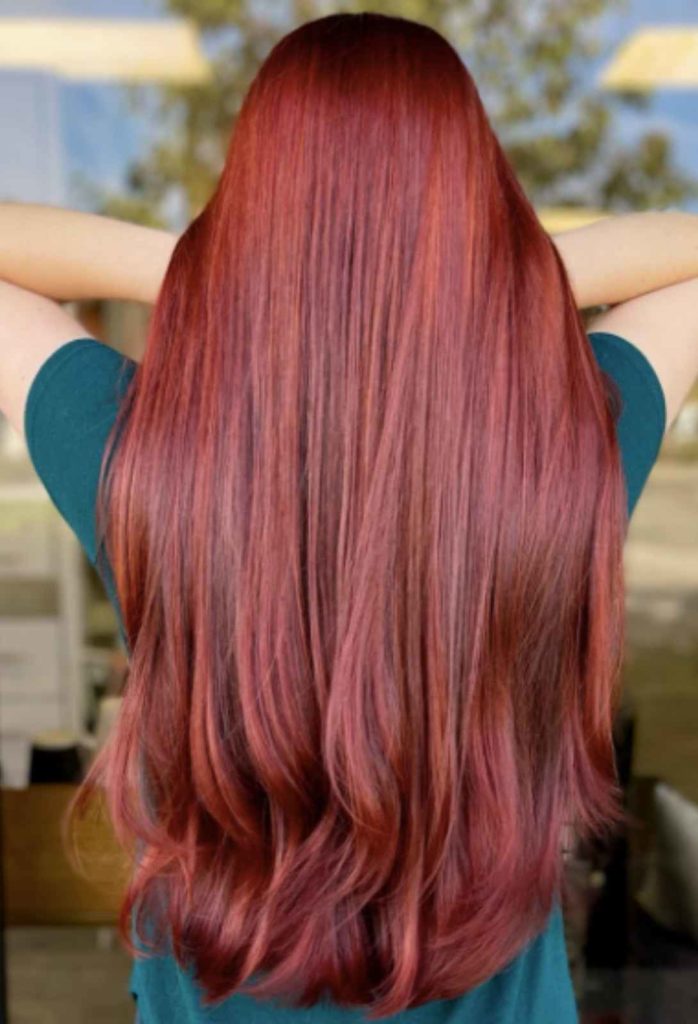 waist length red hair