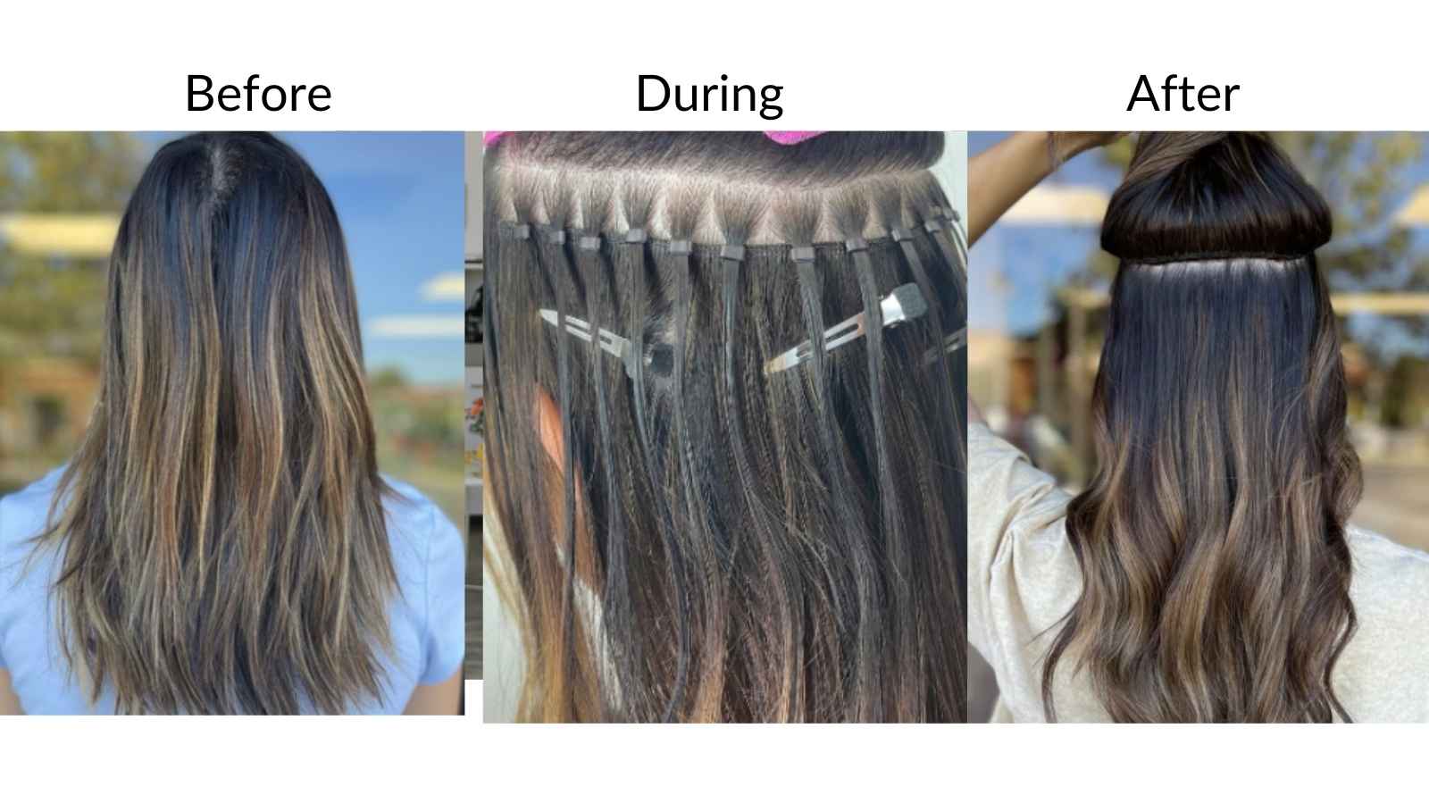 Invisible Hybrid Weft Hair Extensions Install for Fine Hair Mirella